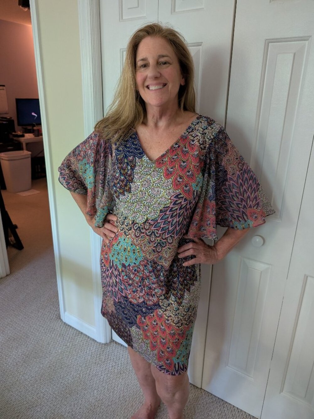 MSK Beautiful Colorful Boho Patterned Women's Dress Size M